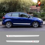 Car Vinyl Sticker Decals Racing Sport Auto Stickers Car Side Stripes Side Skirts Graphics For Ford S-MAX